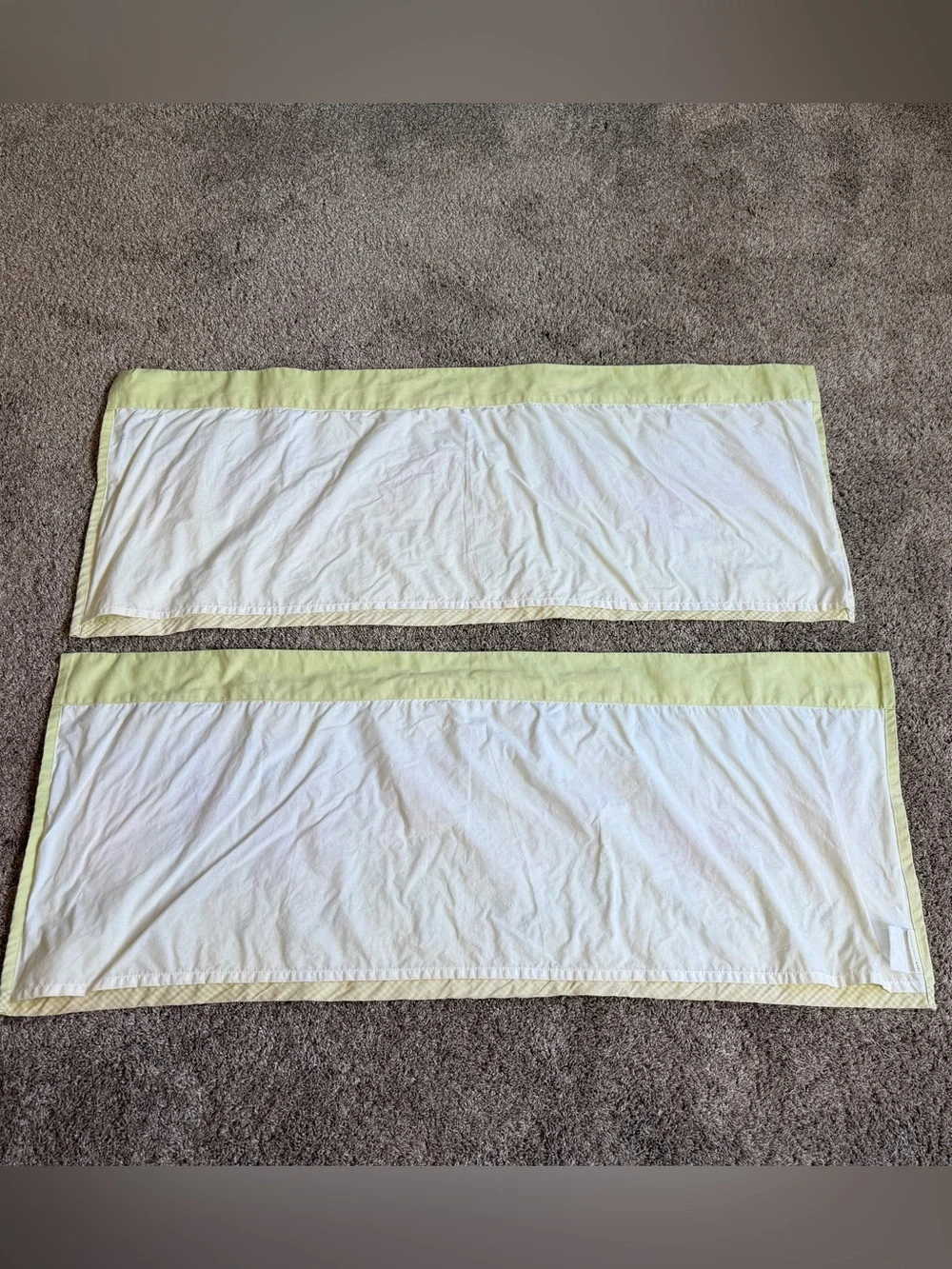 Pottery Barn Kids Yellow Green Pink Daisy Garden Window Valances Set 2 Flowers